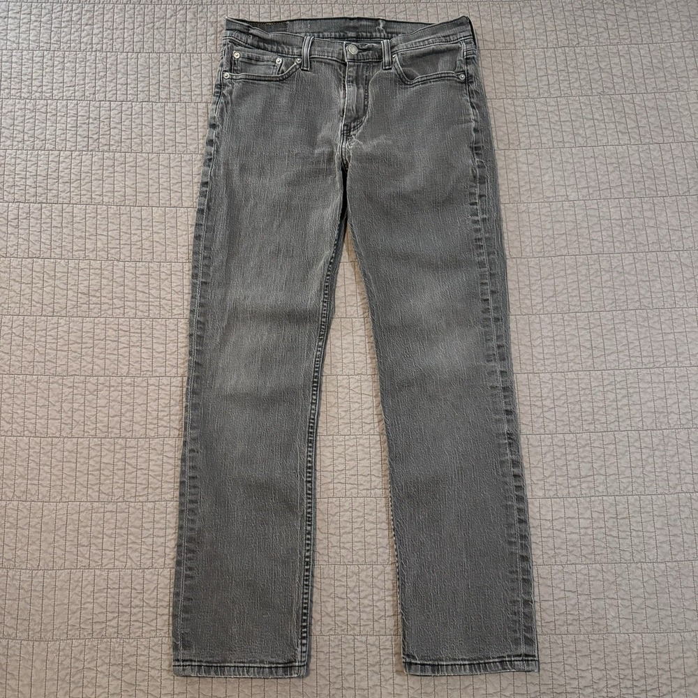 Levis 514 Jean Men 33x32 (31x31) Gray Straight Fit Denim Faded Skater Grunge Y2K
